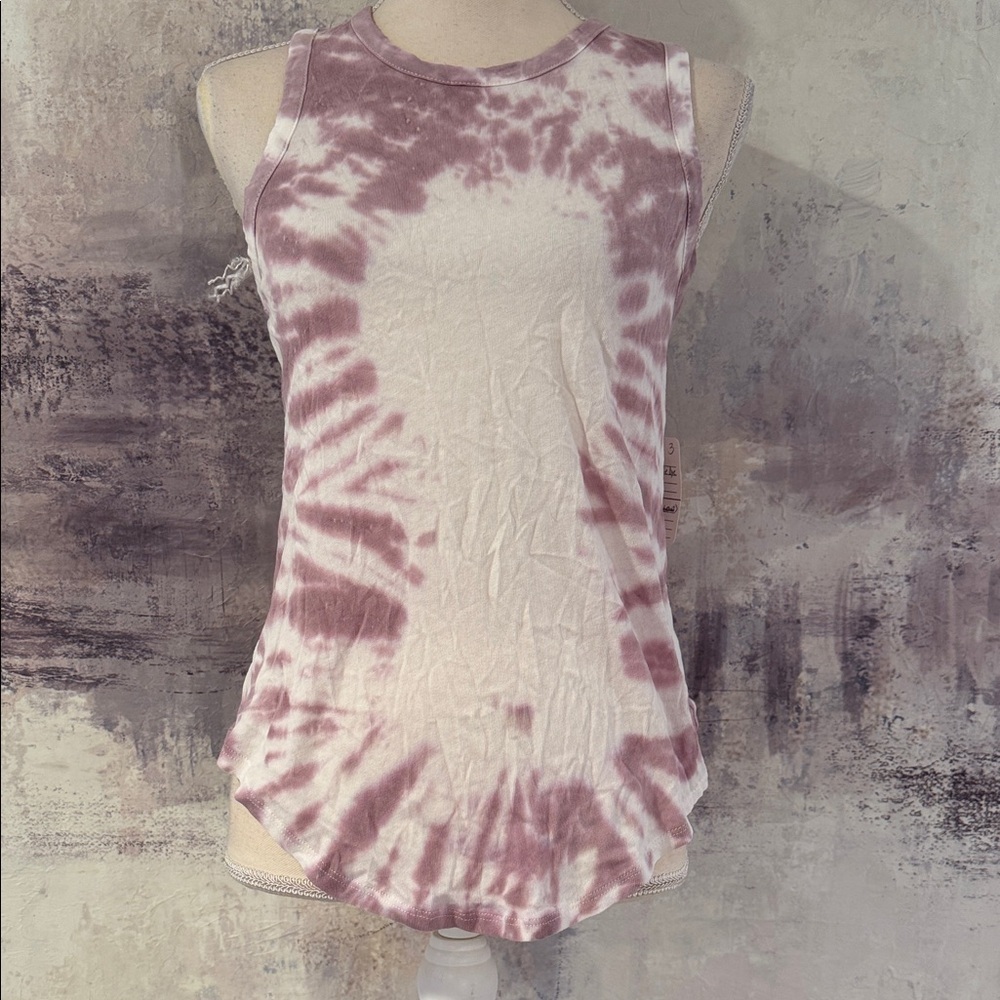Tie-Dye purple/white Sleeveless Top